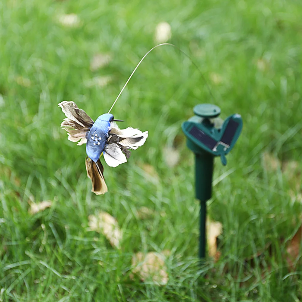 Solar Powered Artificial Flying Lawn Stakes Yard Art Ornament (Hummingbird)