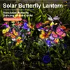 2 Pack Solar Butterfly Stake Light LED Garden Light Auto On/Off for Yard Pathway