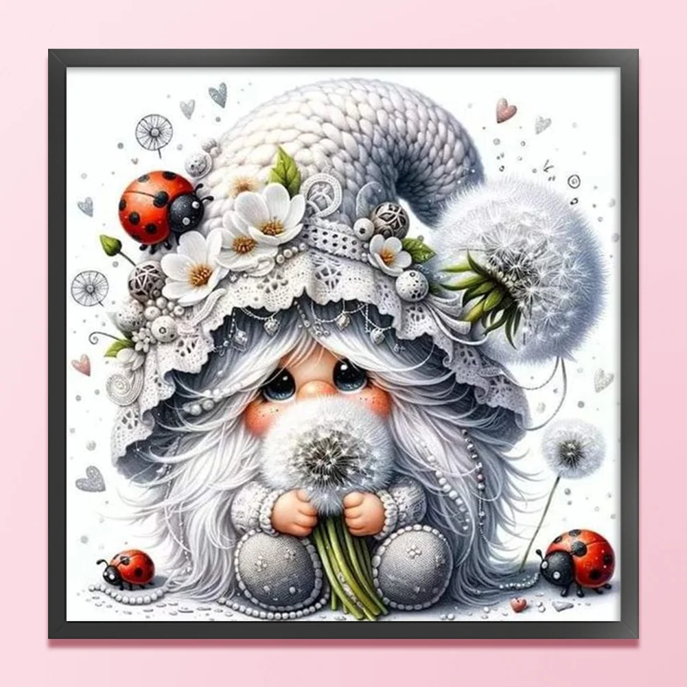 11CT Full Stamped Cross Stitch - Dryad Gnome & Dandelion(Canvas|50*50CM)