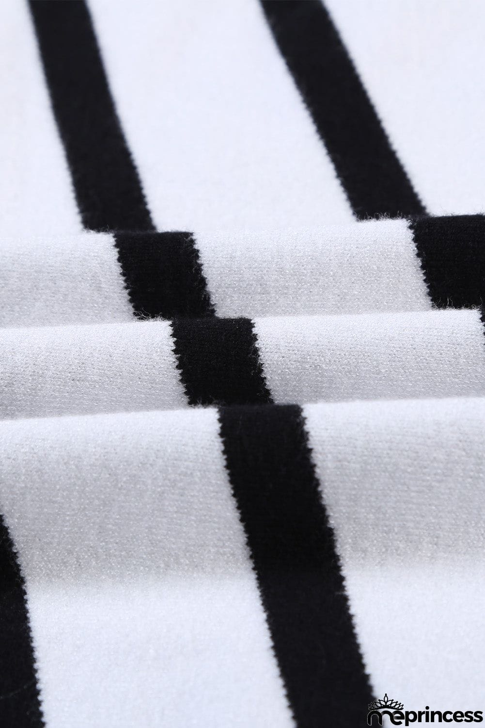 Khaki V Neck Popper Cuff Striped Casual Sweater