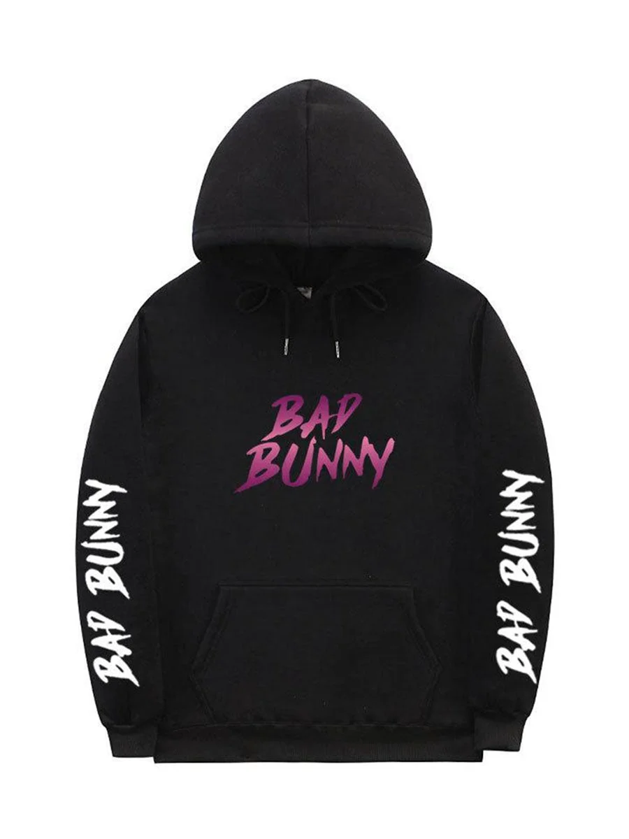 Unisex Pullover Hoodie Bad Bunny Logo Estamos Bien Hooded Sweatshirt