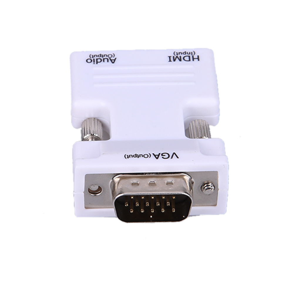 

HDMI-compatible Female to VGA Male Converter with Audio Adapter Support 1080P Signal, White, 501 Original