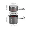 2Pcs Camping Cooking Pot Aluminum Alloy Backpacking Pot Gear for Trekking Hiking