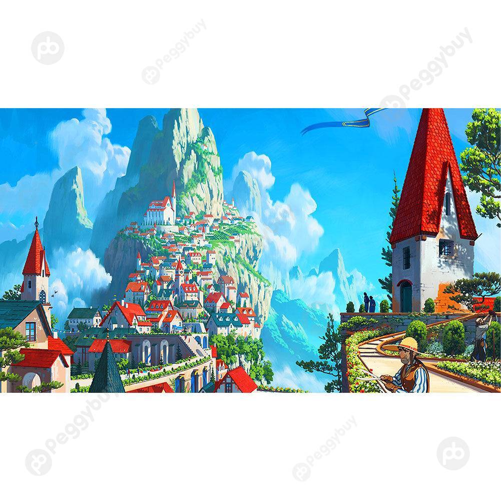 

Mountain Town Scenery Puzzle Educational Toys 1000 Piece Paper Jigsaw Gift, 501 Original