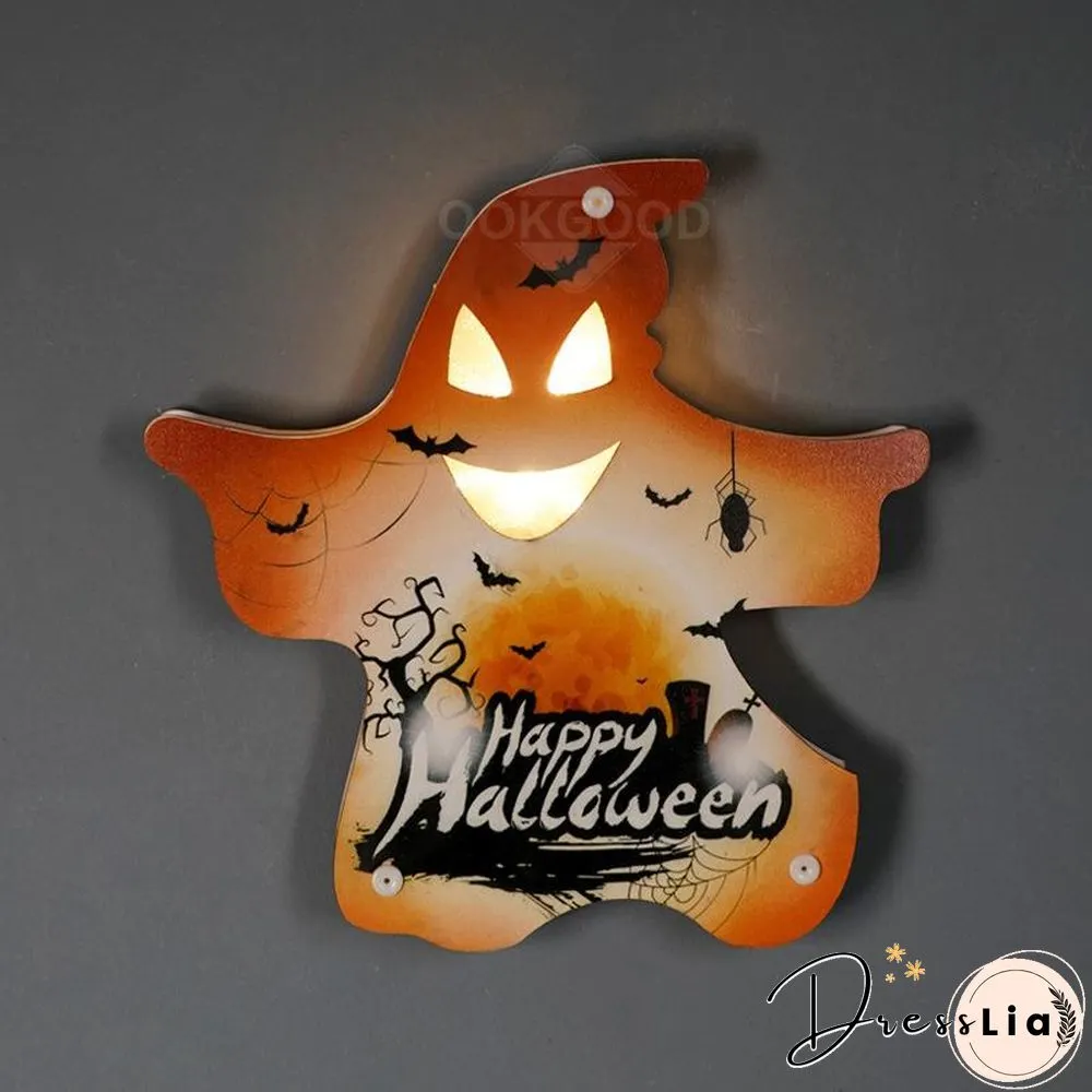 Wooden Halloween Themed LED Light For Holiday Decoration
