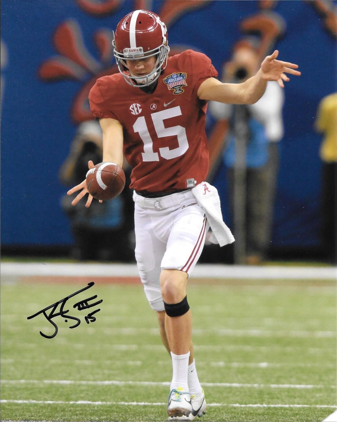 J.K. JK SCOTT HAND SIGNED ALABAMA CRIMSON TIDE 8X10 Photo Poster painting W/COA