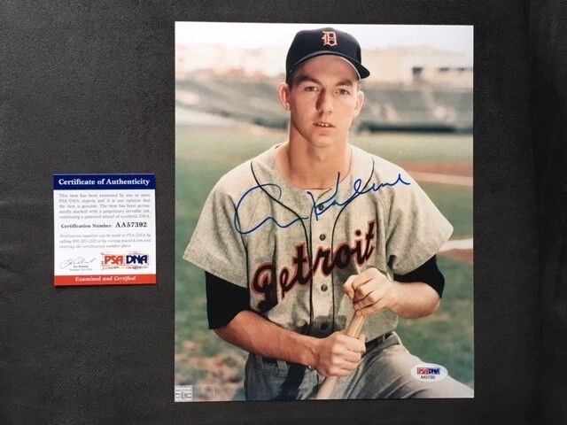 Al Kaline classic young signed Detroit Tigers HOF 8x10 Photo Poster painting PSA/DNA cert