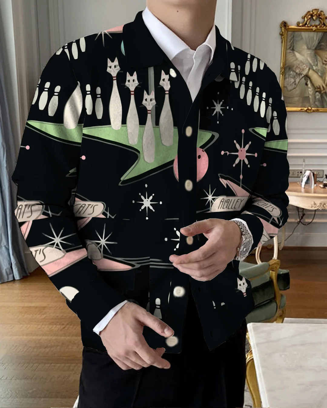 Men's Lapel Knitted Sweater Cardigan 8093