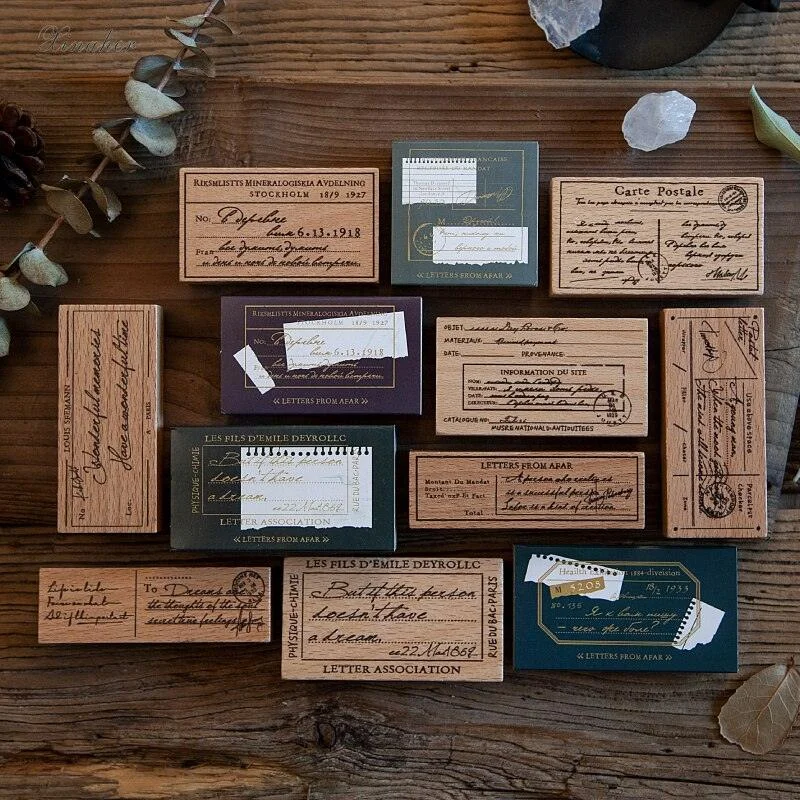 Vintage travel letter wooden stamps-Himinee.com
