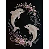DIY Pearl Painting Love Dolphin for Home Wall Decor with Frame(40x30cm)