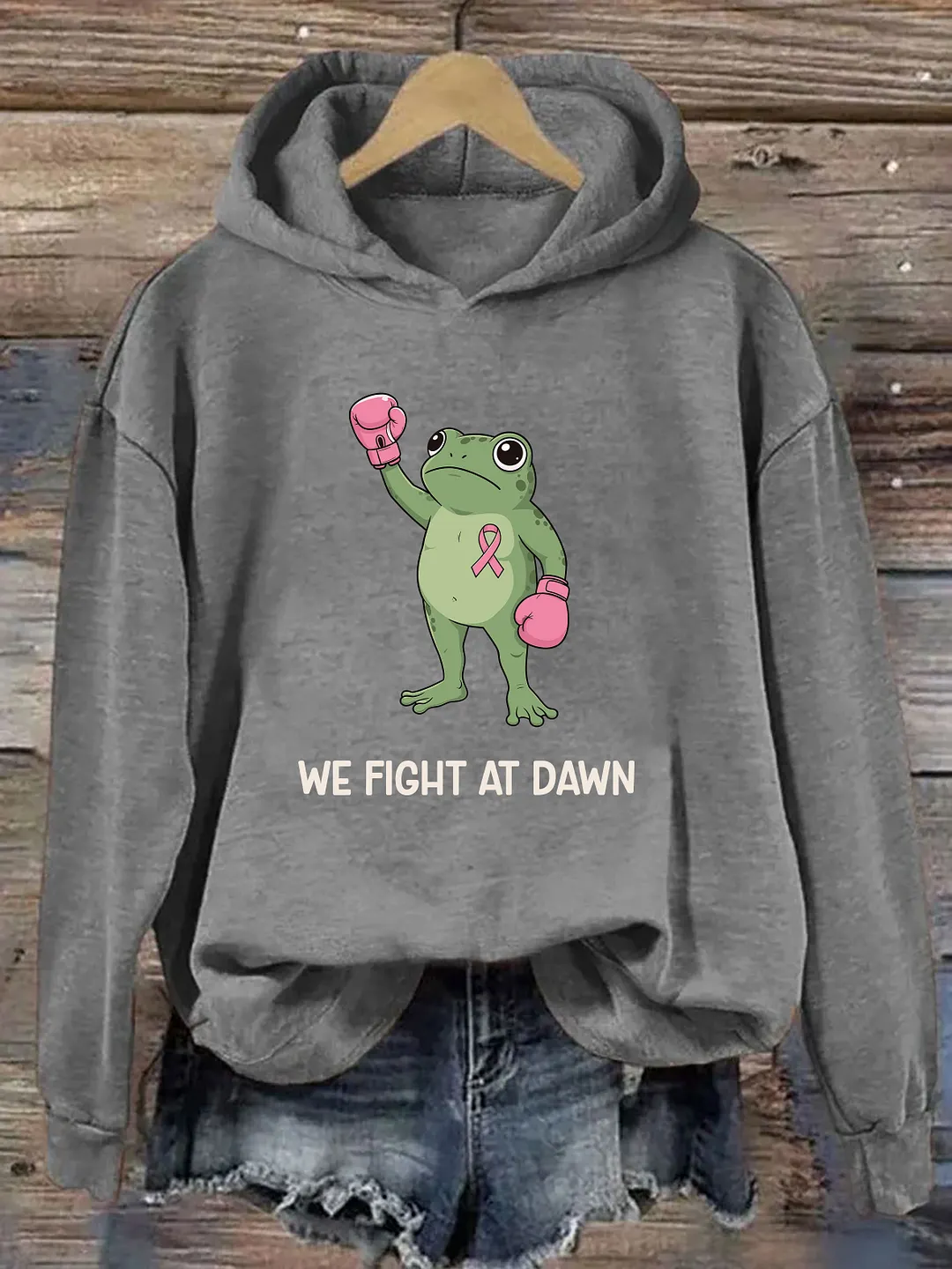 We Fight At Dawn Funny Frog Hoodie