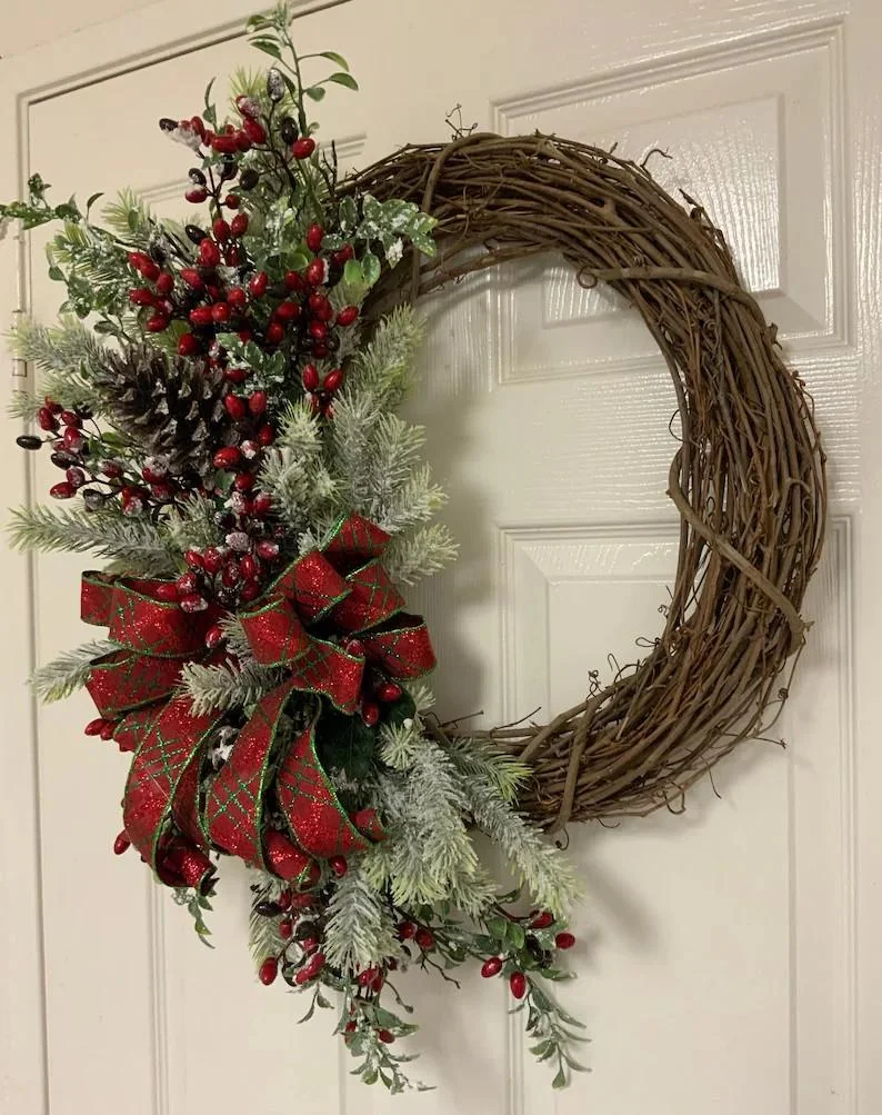 Christmas Berry Wreath or Door Hanger