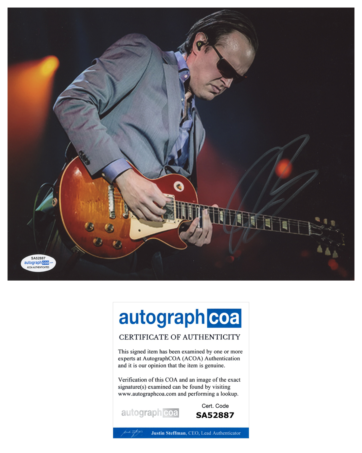 Joe Bonamassa Signed Autographed 8x10 Photo Poster painting Blues Rock Guitarist COA ACOA