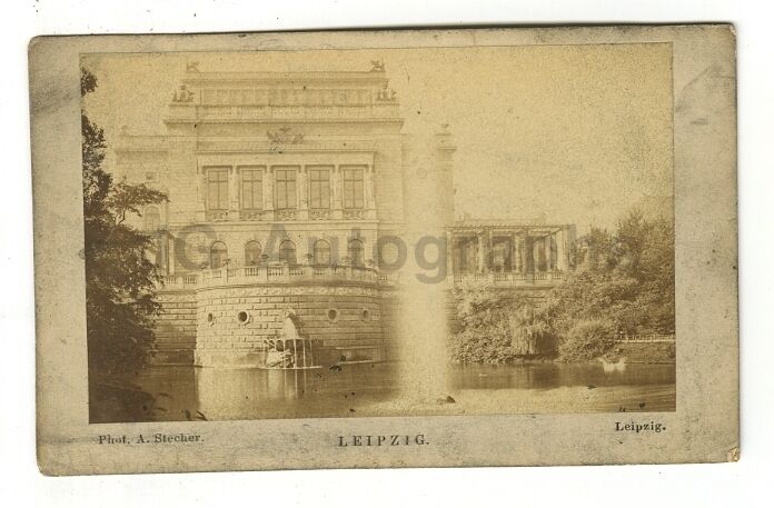 New Theater, Leipzig- Original Carte-de-visite Photo Poster paintinggraph - Late 19th Century