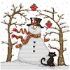 Snowman - 14CT Stamped Cross Stitch Kit(33x33cm)
