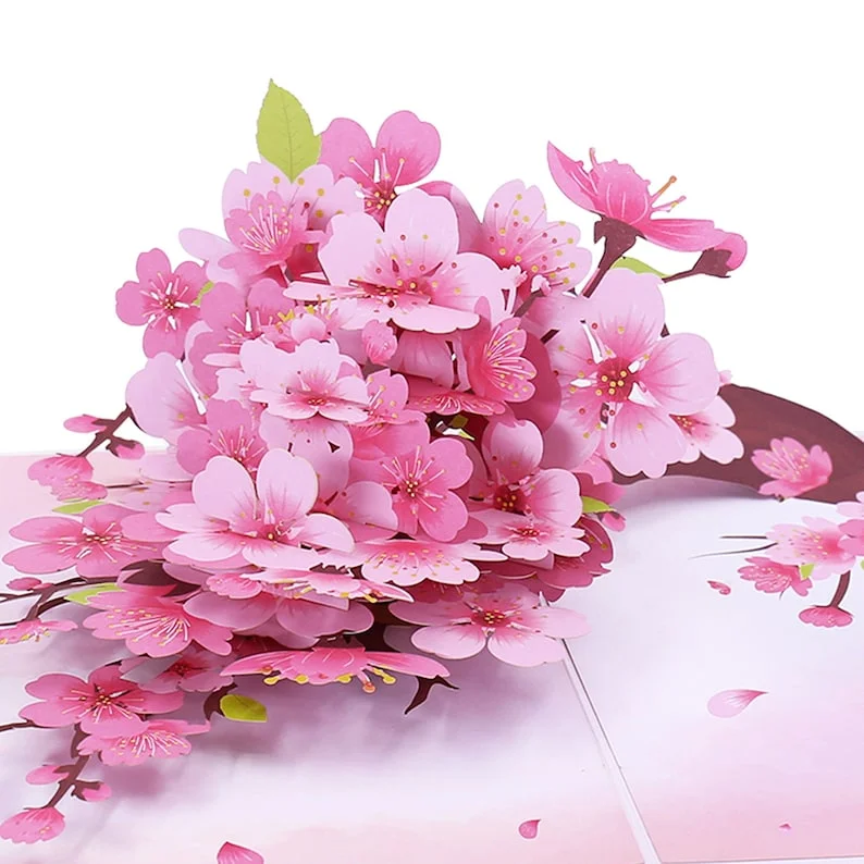 Cherry Blossom Tree Pop Up Card,3D Popup Greeting Cards,For Mother's Day, Spring, Thanksgiving, Graduation,Birthday,Wedding Gift