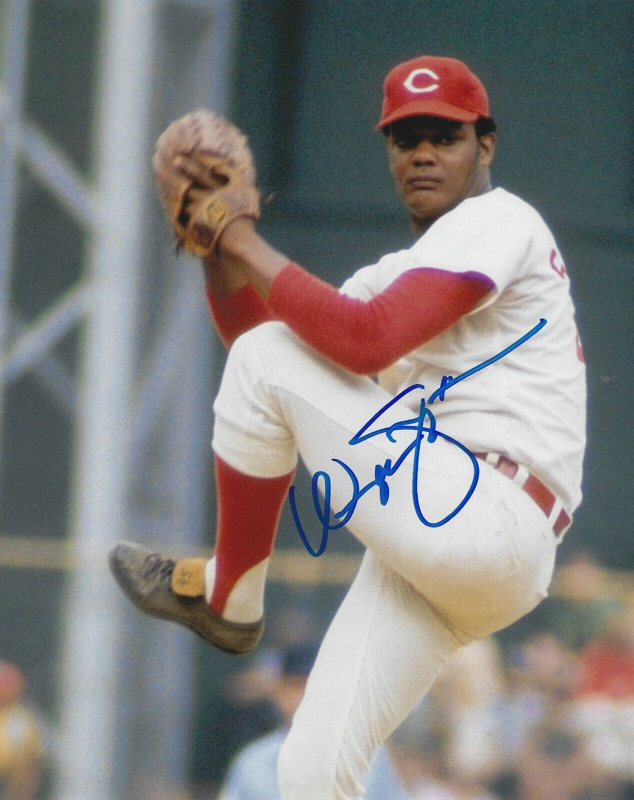 Autographed 8X10 WAYNE SIMPSON Cincinnati Reds Photo Poster painting - COA