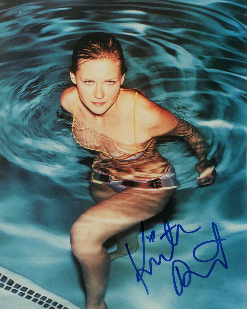 KIRSTEN DUNST SIGNED AUTOGRAPH 8X10 Photo Poster painting SUPER SEXY IN THE POOL FULL SIGNATURE