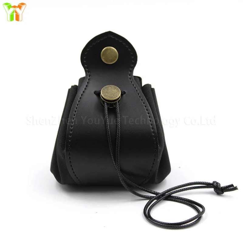 Medieval Faux Leather Steampunk Dice Drawstring Bag
