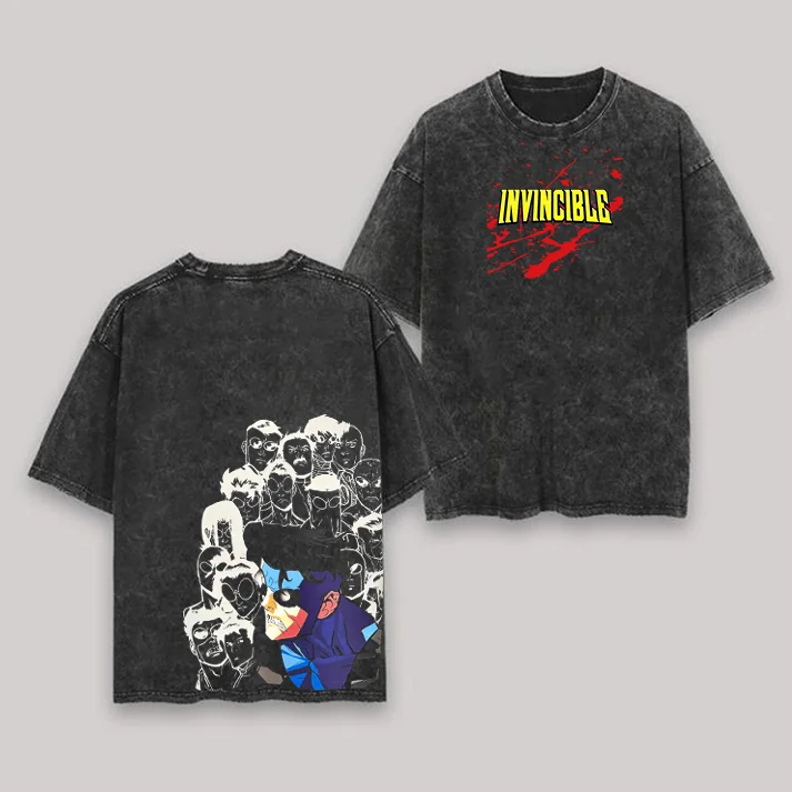 Invincible Printed Unisex Washed T-Shirt