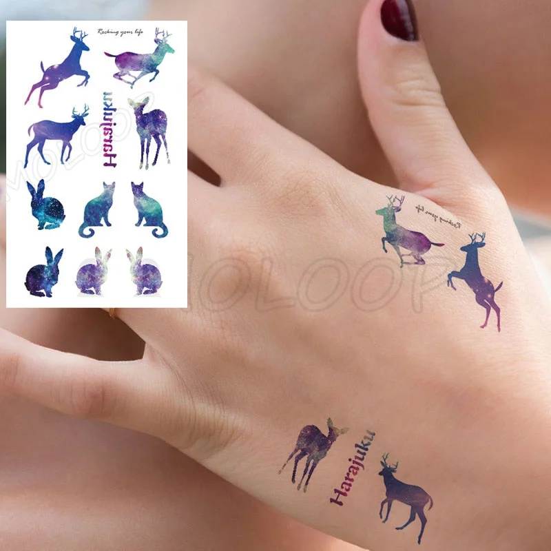 Water Transfer Tattoo Sexy Running Horse Anime Tattoo Body Art Waterproof Temporary Fake Flash Tattoo for Man Woman 10.5*6cm