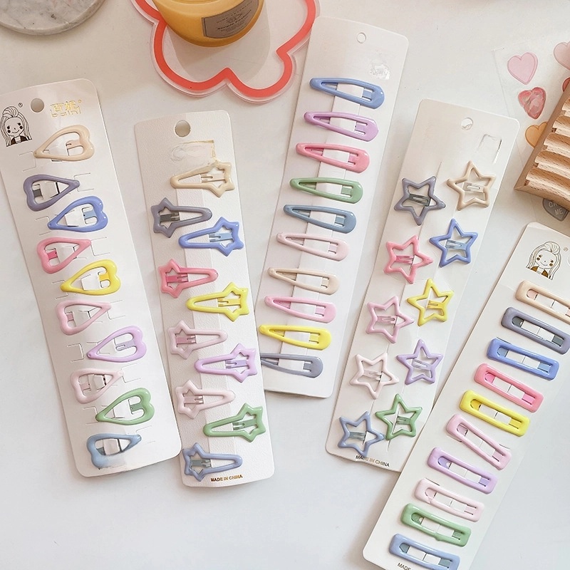 Sweet BB Clip Cream Color Broken Hair Headdress Oil Drop Cute Hair Clip Children’s Bangs Paint Edge Clip Candy Color