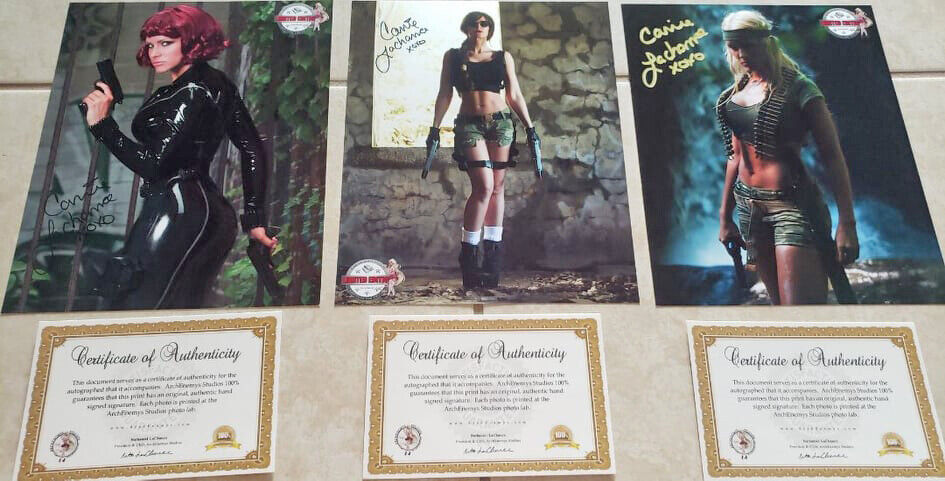 Lot of 3: Carrie LaChance Autographed/Signed Sexy 8x10 Photo Poster painting +COA's for each