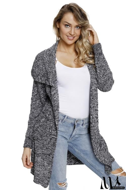 MidiSono - Chunky Long Cardigan with Side Pockets
