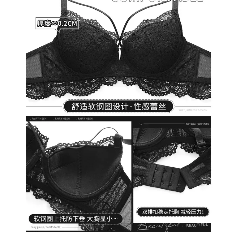 Churchf Pure Bra Sexy Lace Underwear Set Of Ladies Thinly Gathered Bra Set