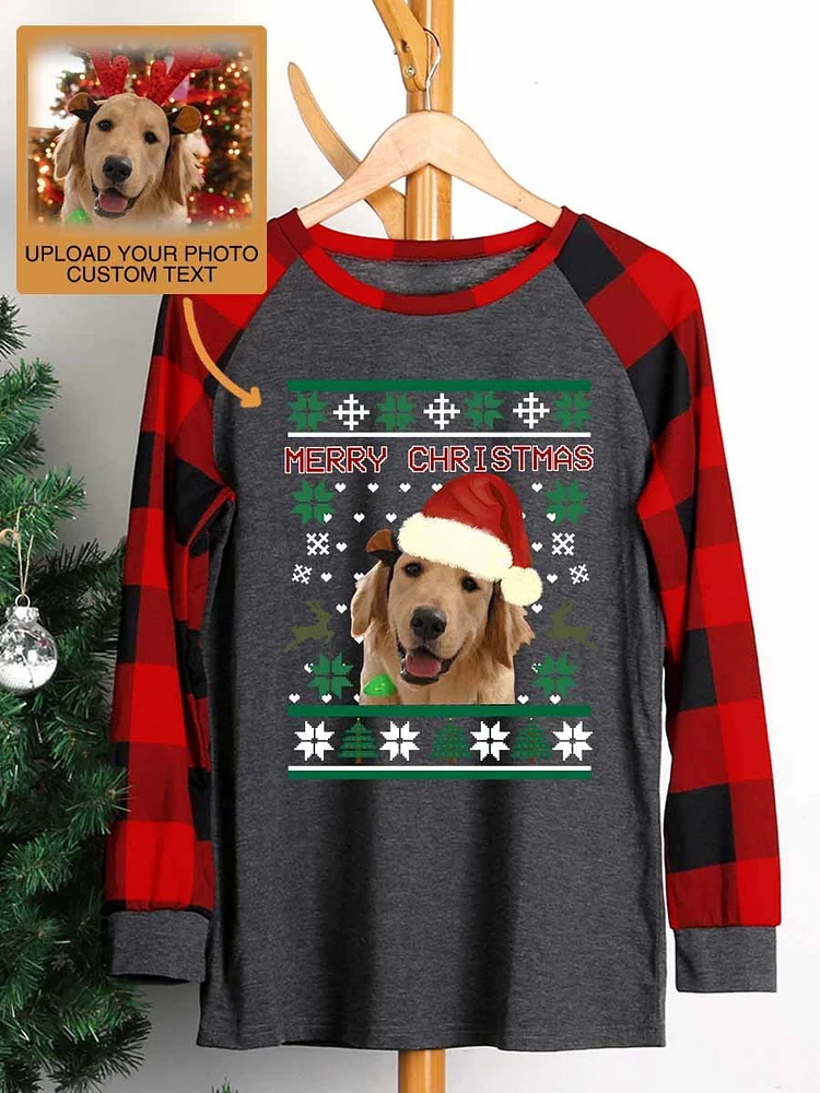 Personalized Dog And Cat Christmas Custom Photo sweatshirt-010949-Annaletters