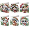 6PCS DIY Diamond Art Greeting Cards Christmas Animal Congratulations Cards Gift