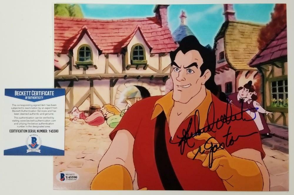 Richard White signed Beauty and the Beast 8x10 Photo Poster painting 1 Disney Gaston ~ BAS COA