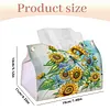 Diamond Painting PU Leather Sunflowers and Dragonfy Tissue Box Holder Desktop Organizer Art Home Office Decor Craft Gift for Women