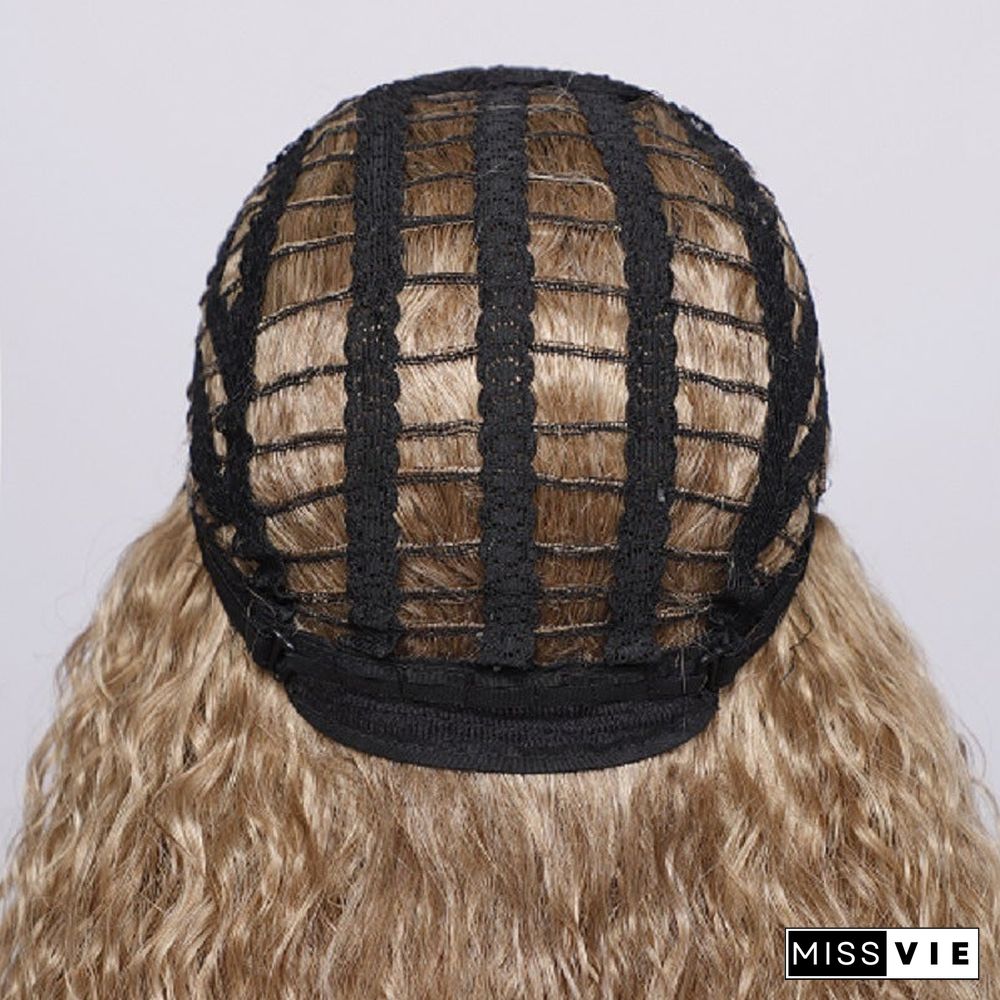 Wig African Long Curly Hair European and American Gradient Color Corn Perm Wig Chemical Fiber Wig Headgear