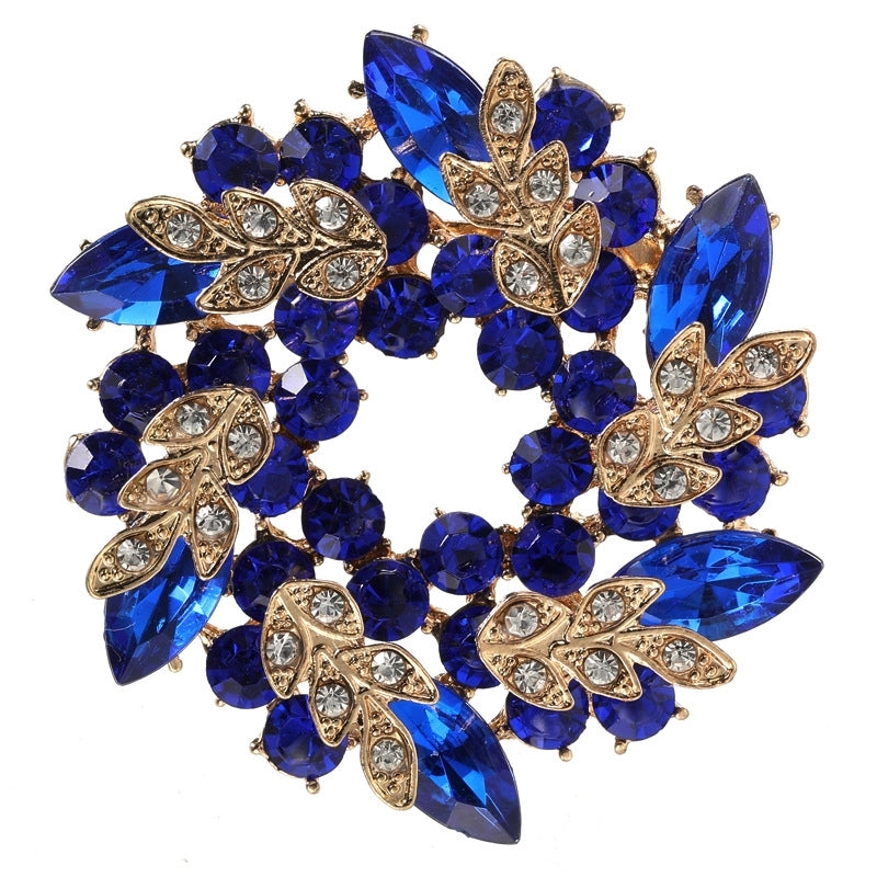 Spot Fashion High-end Gifts Korean Style Corsage Jewelry Shiny Rhinestone Crystal Bauhinia Flower Women Ring Brooch