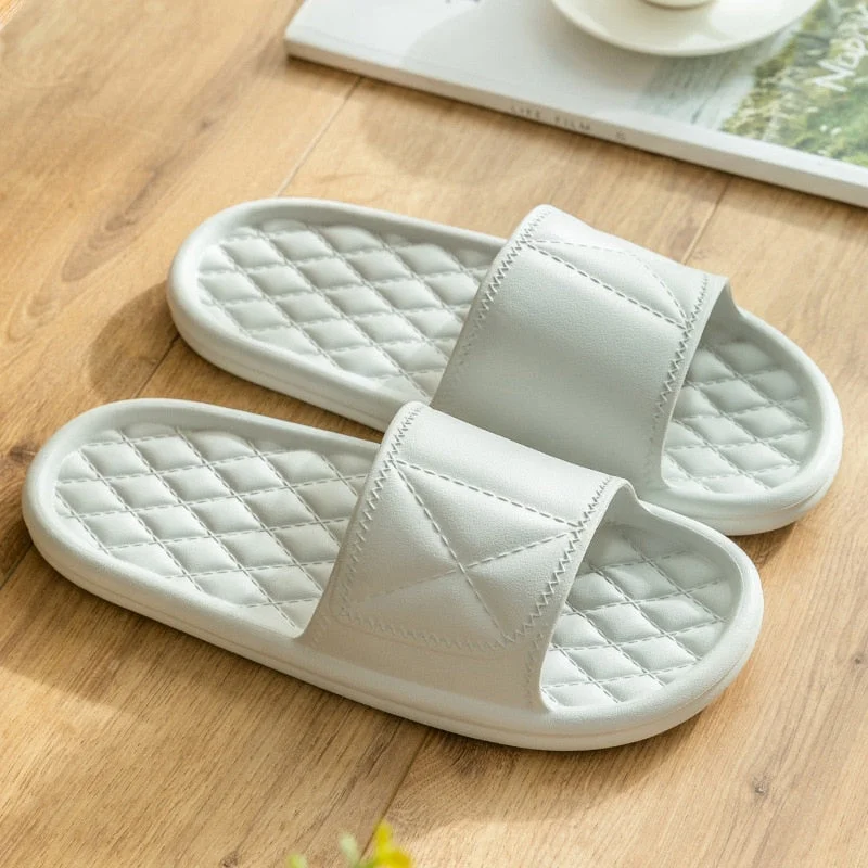 2021 New Women Summer Slippers Thick Bottom Indoor Home Slides House Bathroom Non-Slip Soft Massage Sole Cool Slippers