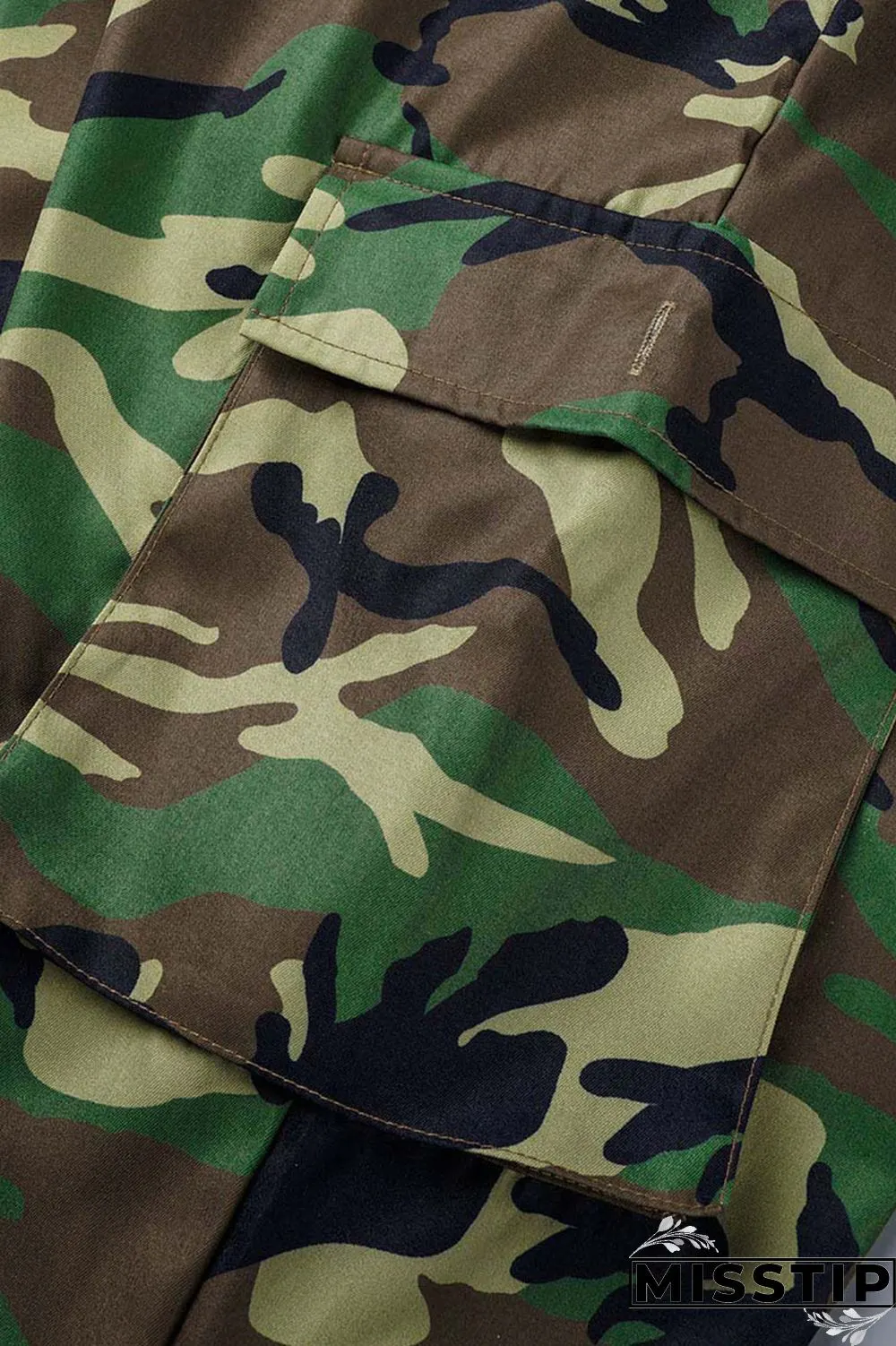 Camouflage Casual Street Camouflage Print Patchwork Plus Size