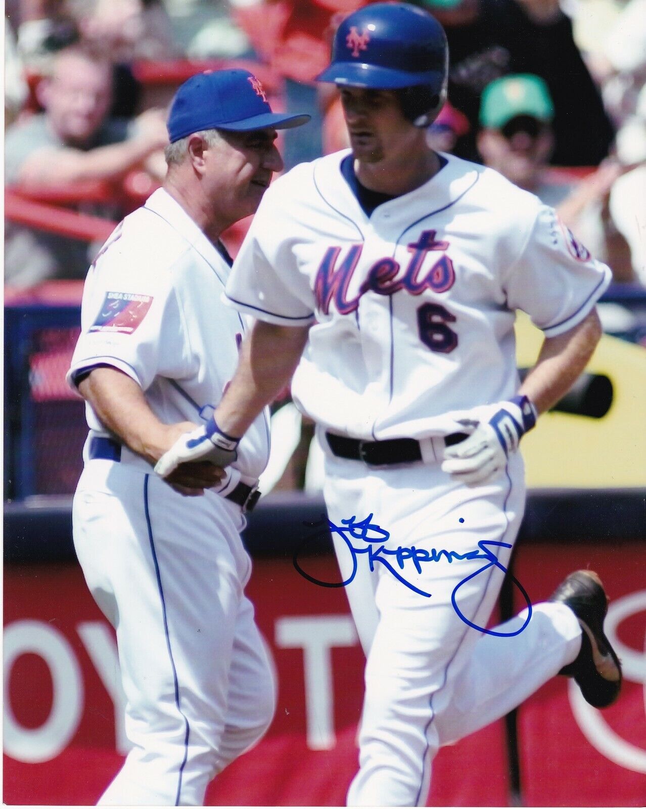 JEFF KEPPINGER NEW YORK METS ACTION SIGNED 8x10