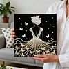 (25x25cm)DIY Pearl Painting Framed Handmade Pearl Material Art Kit Living Room Decor