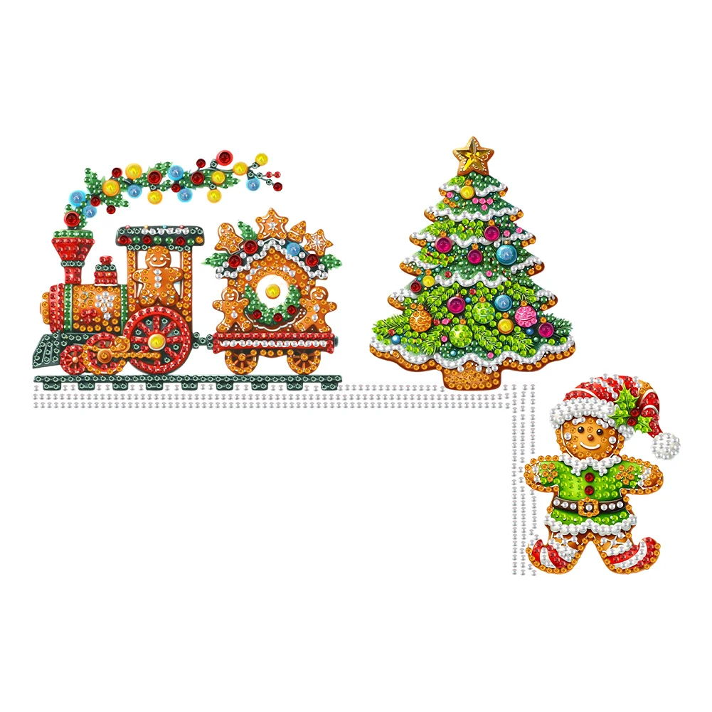 DIY Christmas Cookie Tree Wooden Diamond Painting Door Topper Decor Party Ornament