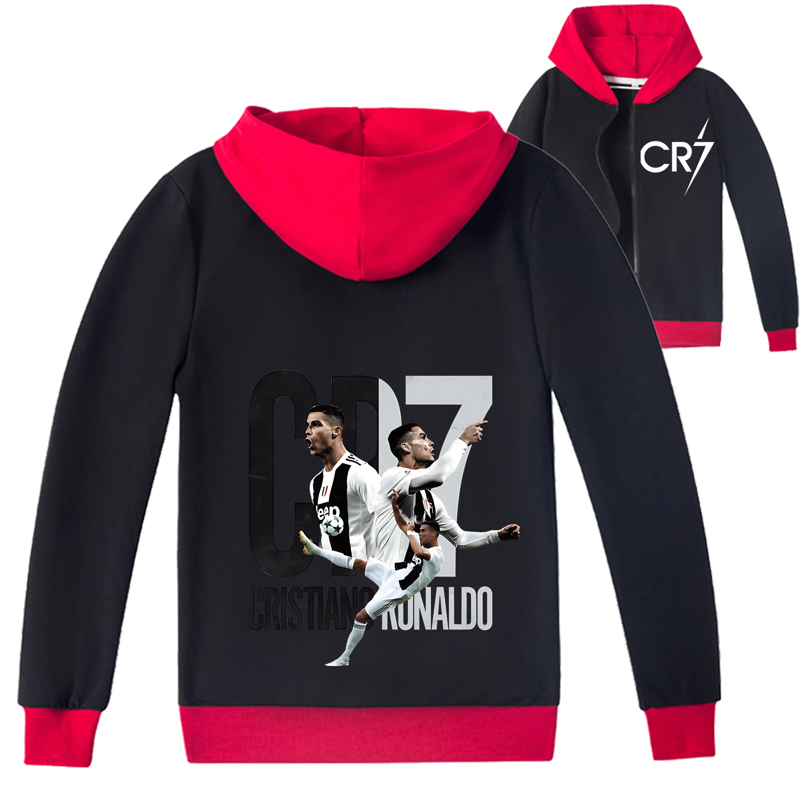 Mayoulove Cristiano Ronaldo Zip Jacket for Kids - Stylish Unisex Sweatshirt, Perfect for Boys  Girls-Mayoulove