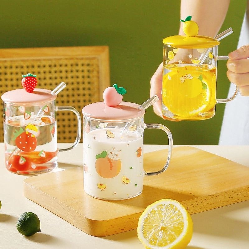 Casual Flower Glass Water Bottles 1 Piece