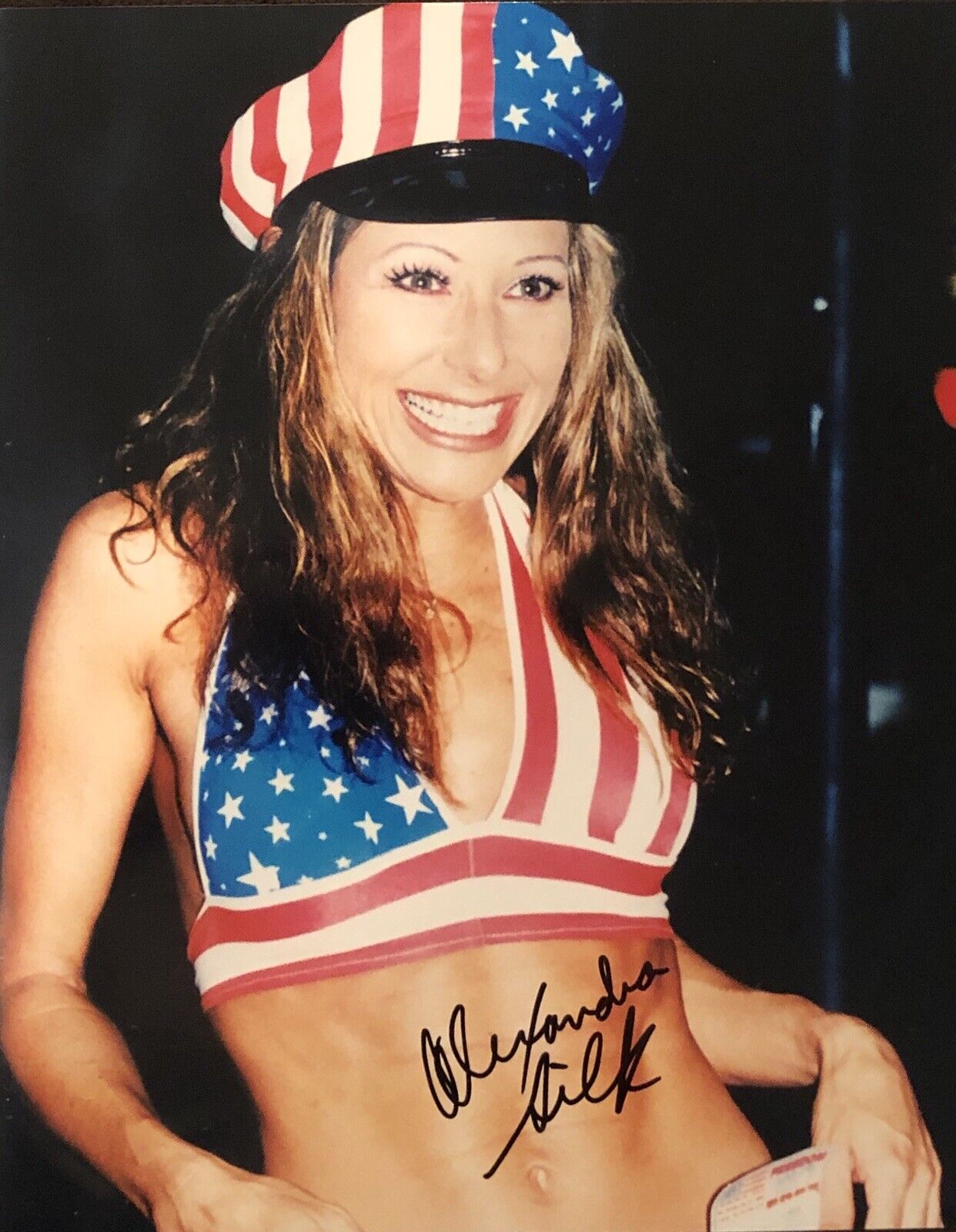 Alexandra Silk Adult STAR SIGNED 8X10 Candid Photo Poster painting AUTOGRAPH Sexy Hustler USA