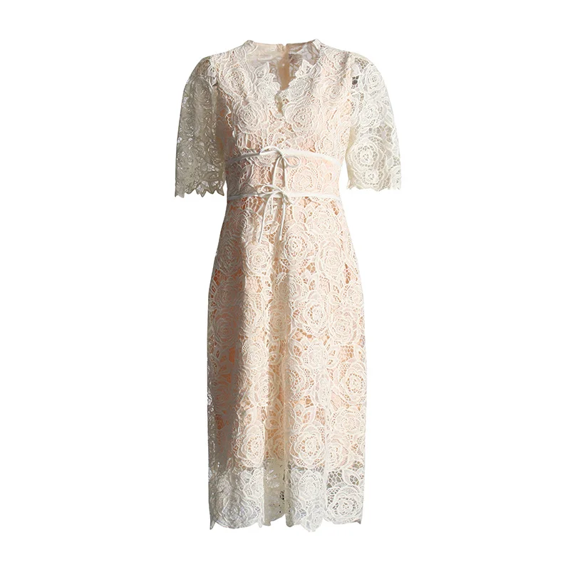 Zingj French First Love Dress 2025 Spring New Shenzhen Nanyin High-End Feeling Solid Color V-Neck Holiday Dress Dress Dress Woman