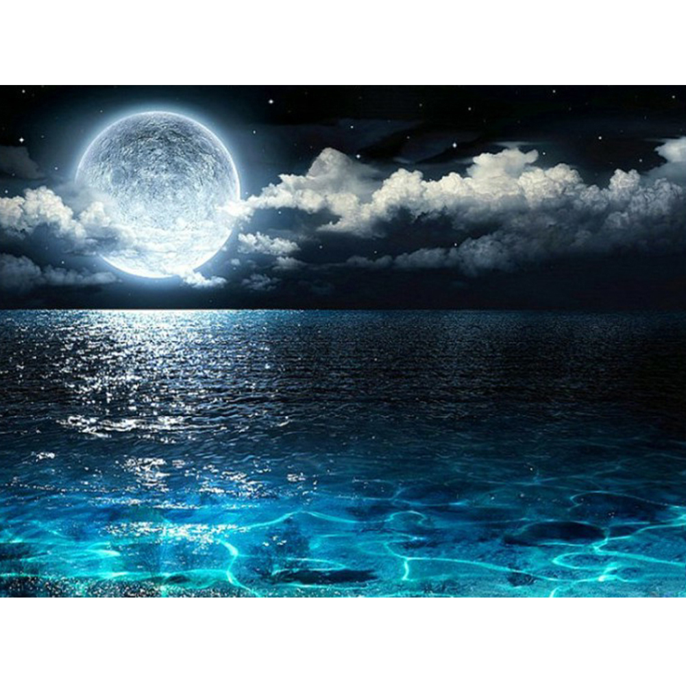 

40*30CM - Round Drill Diamond Painting - Moon Sea, 501 Original