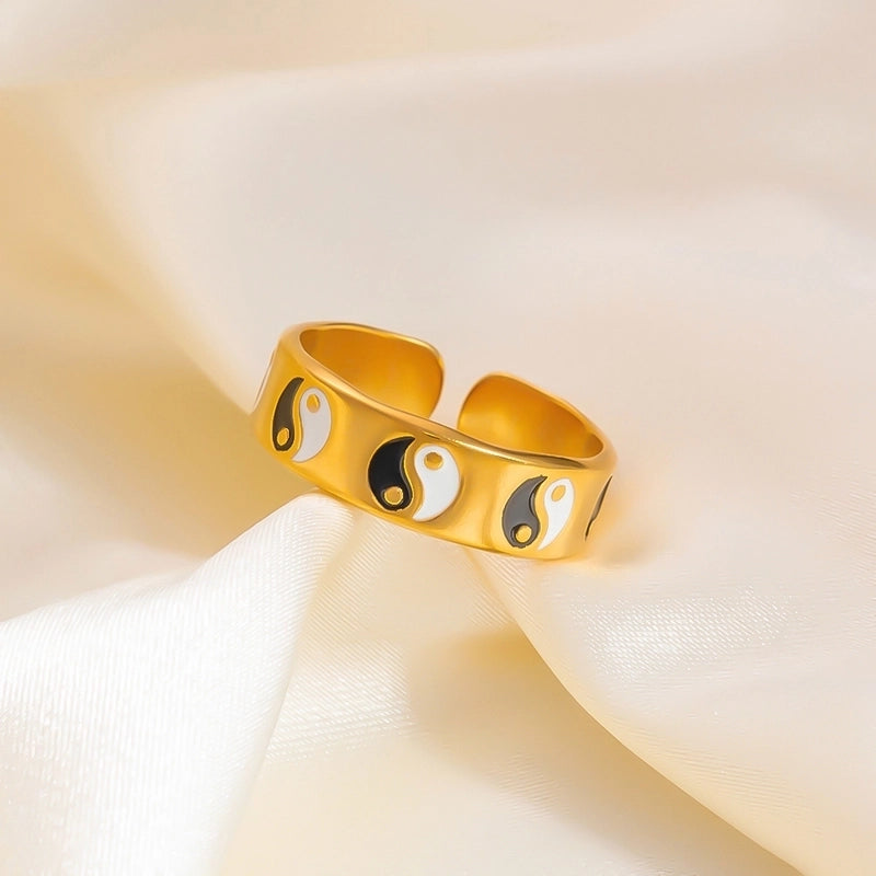 Casual Vacation Classic Style Color Block 304 Stainless Steel Rings