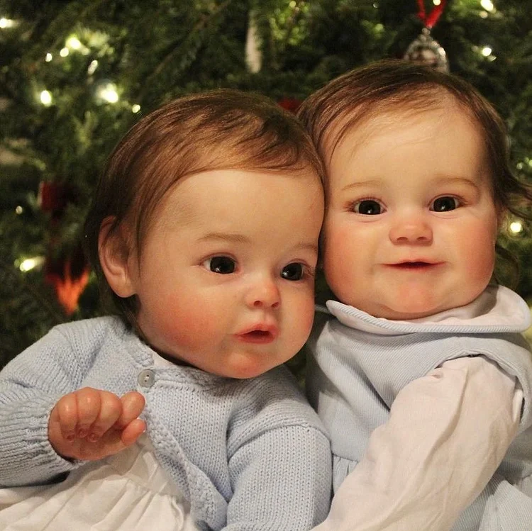 Awake Reborn Toddlers Twin Sisters Girls Baby 22” Naomi and 20" Myra Rebornartdoll® RSAW-Rebornartdoll®