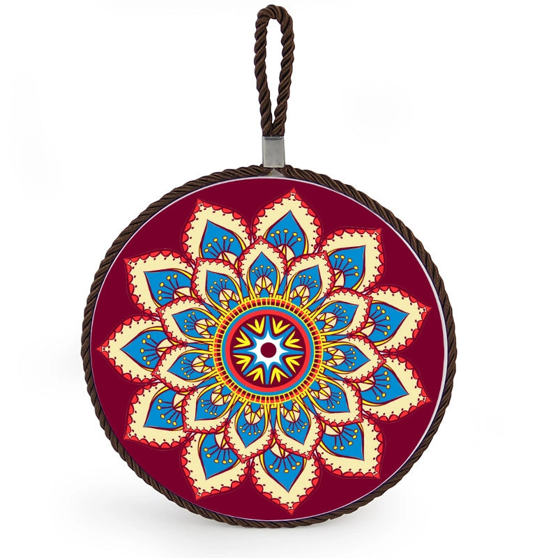 Factory Supply Thermal Transfer Printing 17cm Mandala Ceramic Heat Insulation Pot Mat Home Pot Mat European Style