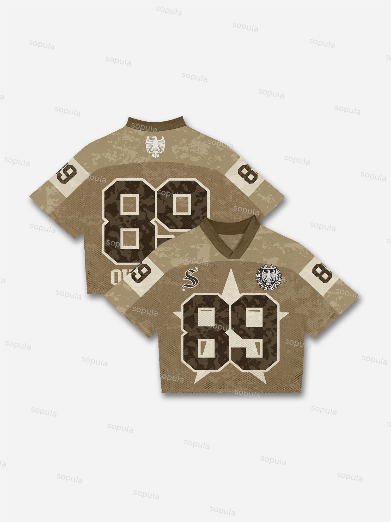 No. 89 Camouflage Retro Street Blokecore Mesh Football Jersey T-shirt - Sopula｜Premium Graphic Tees & Graphic Clothing