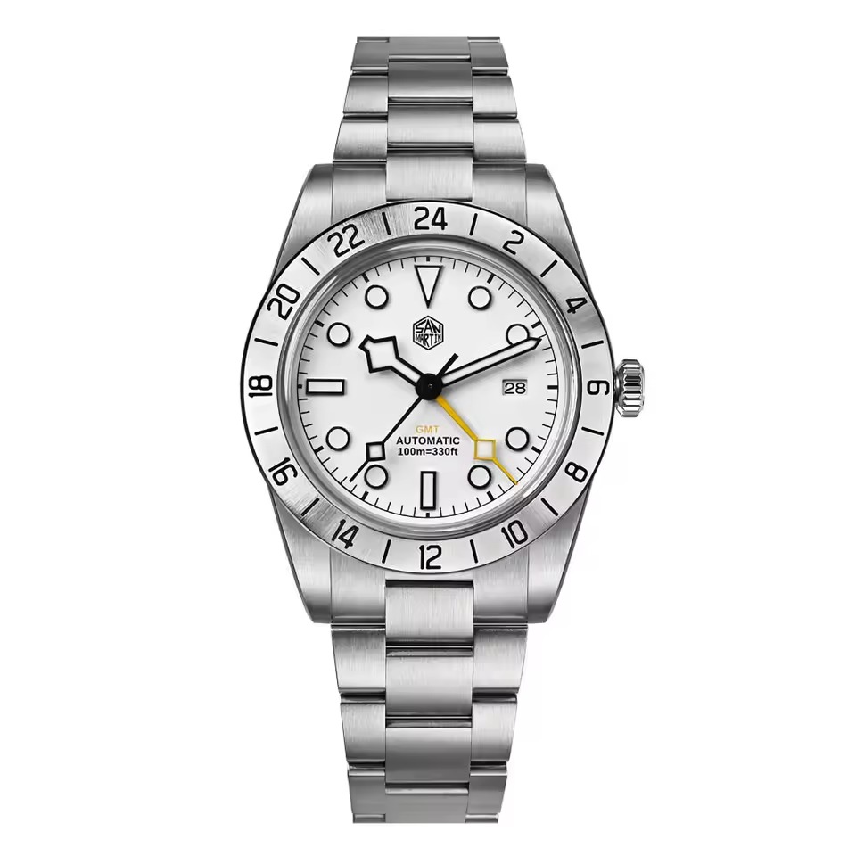 U.S. Warehouse-San Martin Upgraded 38.3mm Hangzhou 6460 BB GMT Men Watch Automatic Mechanical SN0054 San Martin Watch san martin watchSan Martin Watch
